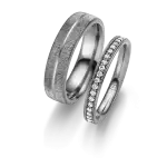 Trauringe Tantal Diamant Heirat Eheringe Schmuck Trauring mit Platineinlage Memoire rough