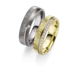 Trauringe Tantal Diamant Heirat Eheringe Schmuck Tantal Gelbgold und Rotgoldeinlage im Verschnitt