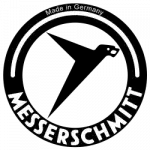 Das Logo der Marke Messerschmitt in quadratischer Form.